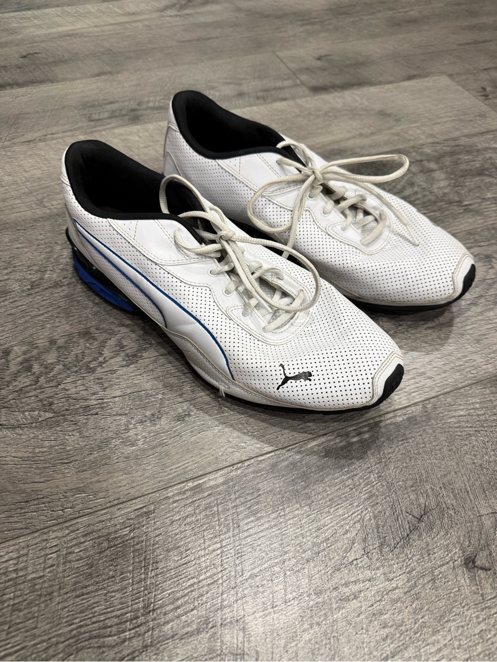Puma Men's White Perforated Fashion Sneakers